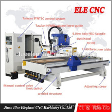 Máquina de grabado de madera del CNC del eje ELE1325 / router del CNC para el acero inoxidable con el sistema de control alemán de SIEMENS